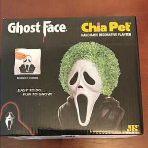 Ghost Face Chia Pet Handmade Decorative Planter